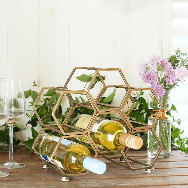 K19-0116AGD/HONEYCOMB WINE RACK ANTIQUE GOLD/DULTON/ダルトン/ワインラック